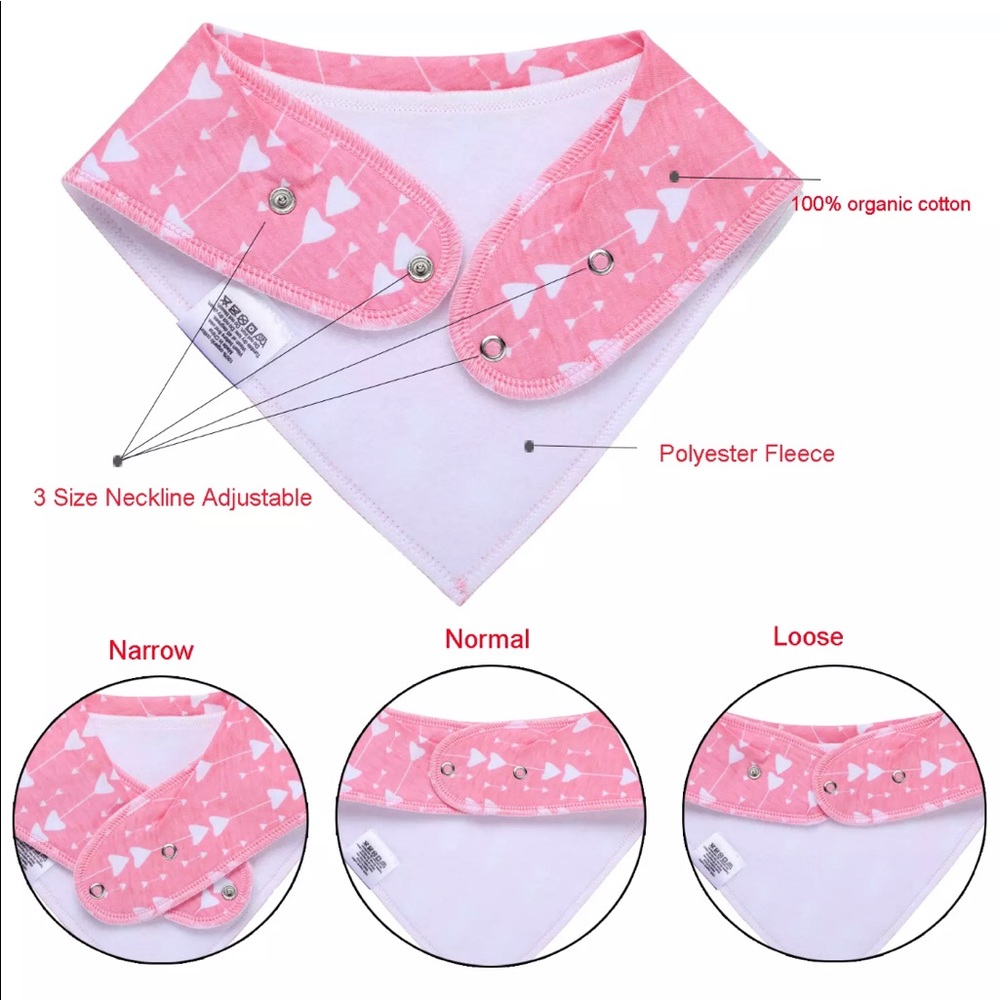 Organic Baby Bandana Drool Bibs 100% Soft Cotton - Picture 8 of 8